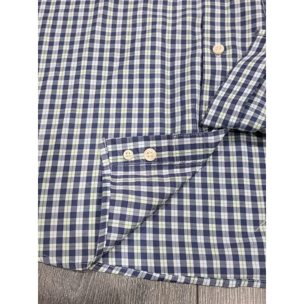 Peter Millar Button Up Shirt Cotton Mens L Crown Blue Checks Plaid A004786 - Picture 6 of 9